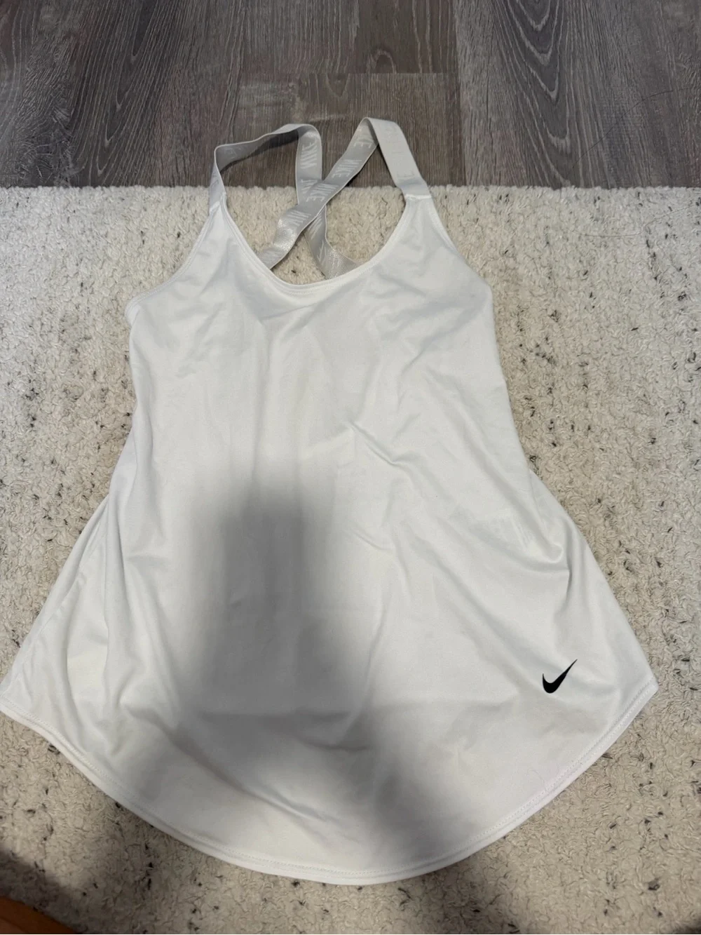 Nike White Cross-Back Athletic Tank Top